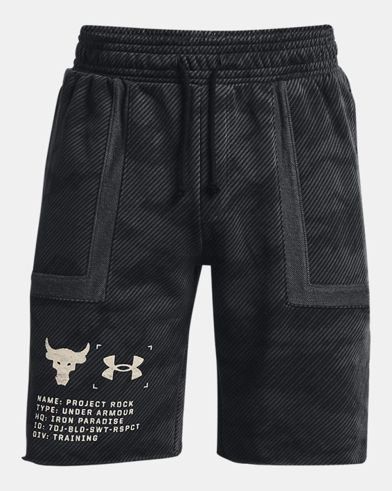 Men's Project Rock Heavyweight Terry Shorts in Black image number 4